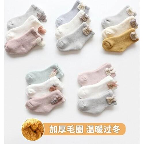 New 3Pairs/lot Infant Baby Socks Winter Autumn Baby Socks for Girls Cotton Newborn Baby Boy Socks Toddler Baby Boys Accessories