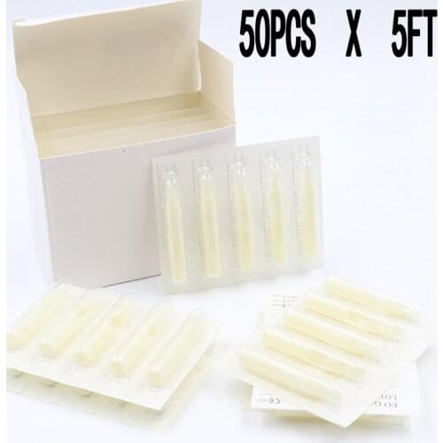 Disposable Tattoo Tips 50Pcs 5FT New Professional Sterile Assorted Plastic Tattoo Tips Needles Tube