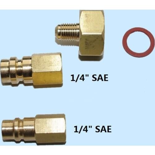 Refrigerants Adapter And Fluorine Corkscrew Transfer Connector Set For R134A 1/4 "SAE Thread W21.8 To 1/4'' SAE Connector