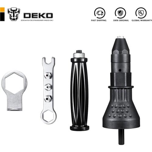 DEKO NEW Electric Rivet Nut Gun Riveting Tool Cordless Riveting Drill Adaptor Insert Nut Tool Riveting Drill For Easy Replace