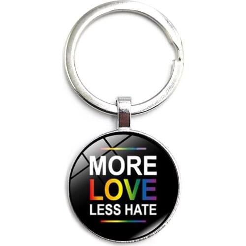 Gay Lovers Key Ring Glass Cabochon Car Key Pendant Men and Women Keychain Gift Jewelry