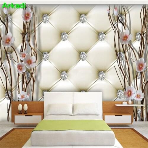 Custom Photo 3D Embossed Plum Art Tree Branch Soft Case TV Background Wall Painting Living Room TV Backgrounds Home Decoration