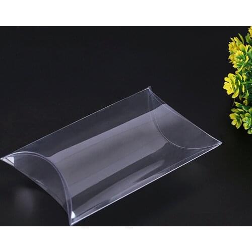 5pcs Wedding Favor Box Transparent Clear Pillow Rectangle Candy Box Chocolate Gift Box For Baby Shower Birthday Festival Party