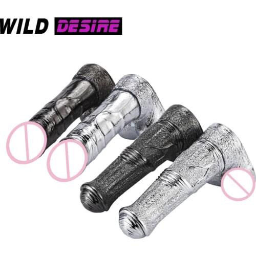 Sexy Huge Metal Dildo Female Masturbator Super Realistic Penis Anal Dildo Butt Plug Stopper Real Dildo Women Big New Sex Product