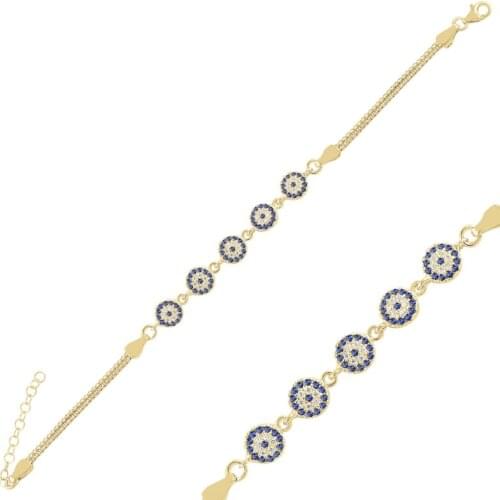 Silver 925 Sterling Society Eye Zircon Cubic Zirconia Cube Chain