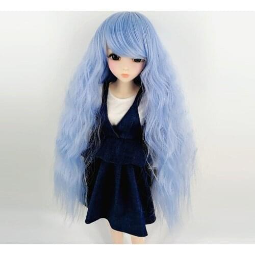 BJD SD 1/3 1/4 1/6 1/8 baby hair slanted bangs instant noodles high temperature fiber rolled doll wig 24 color