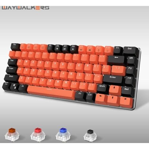 Waywalkers K2 Mechanical Gaming Keyboard Backlit Wired USB 83 Keys Keyboards with Red Blue Switches for PC Laptop Game Russian