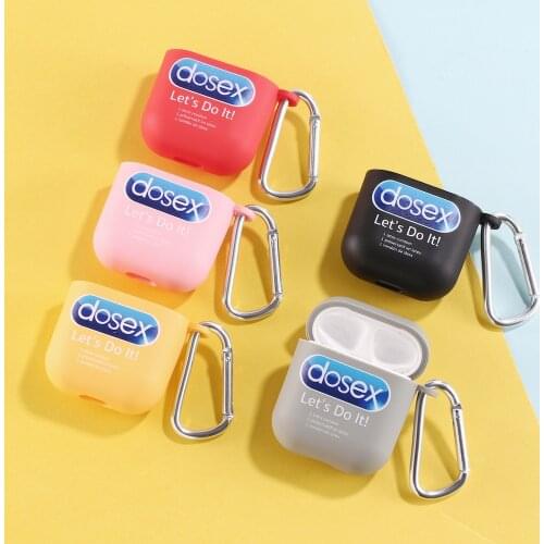 Funny Sexy Memes Earphone Case For Apple iPhone Charging Box For AirPods Pro Soft Candy Color Carabiner Cover Accessories