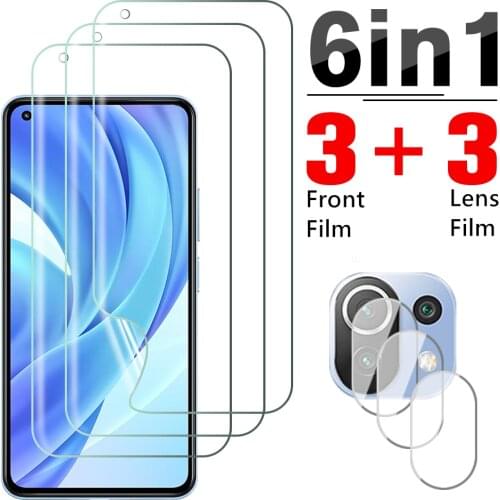 6in1 Camera Lens Protector For Xiaomi Mi 11 Lite 11lite 11 Ultra HD Hydrogel Film For Xiomi 10t pro 10t 10 Lite 11pro Not Glass