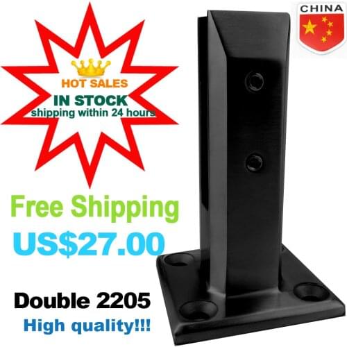 YL Free Shipping Black 2205 Strong Frameless Glass Clamp Railing Swimming Pool Fence Stainless Spigot