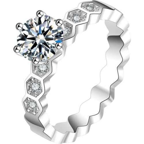 1.25 Carat Simulation Diamond Ring For Women Lover Luxury 14k White Gold AAA Zircon Wedding Engagement Ring Fine Jewelry Gift