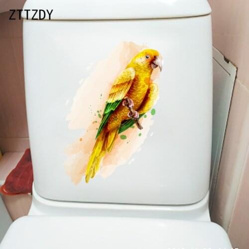 ZTTZDY 16.3×23.6CM Classic Cartoon Parrot Kids Room Wall Stickers Funny Bathroom Toilet Decoration T2-1201
