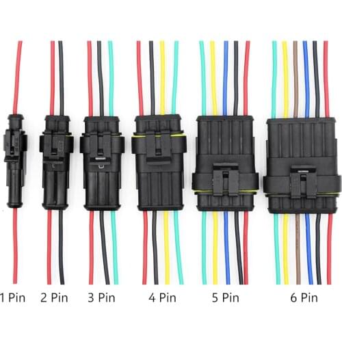 1/2/3/4/5/6 Pin Way Car Waterproof Plug Wire 18 AWG harness for Car Motorcycle Electrical Auto Connector Male Female Connector