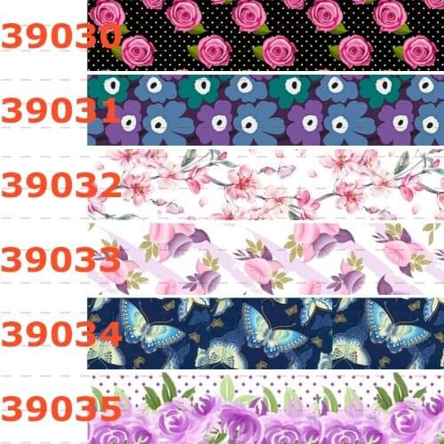 10yards - different sizes -Flowers pattern Grosgrain ribbon -beautiful flowers pattern printed ribbon