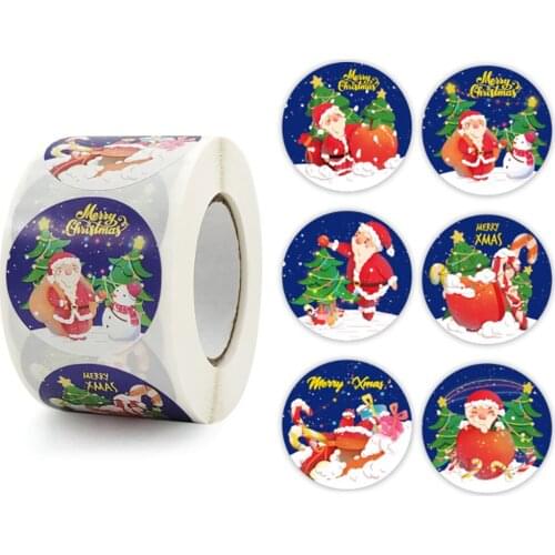 100-500pcs 1.5inch Merry Christmas Stickers Card Envelope Sealing Label Stickers For Party Wedding Packaging Stationery Decor