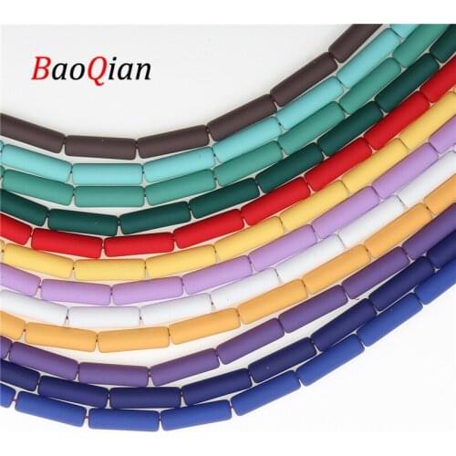 24 Colors Optional 13x4mm Cylindrical Natural Hematite Head Beaded DIY Jewelry Making Charm Necklace Bracelet Gasket Beads