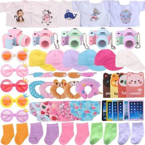 Doll Clothes 1 Set=9Pcs Doll Clothes Accessories For 18 Inch American&43CM Reborn Baby New Born Doll Girls Toy Russia DIY Doll