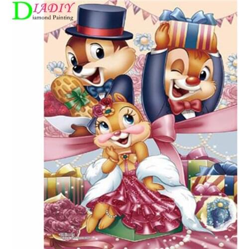 Full Square/Round Drill 5D DIY Diamond Painting "Cartoon Squirrel" 3D Rhinestone Embroidery Cross Stitch Wall 5D Home Decor