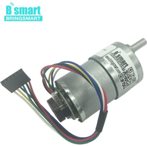 Bringsmart JGB37-3530B Gear Motor with Encoder DC Motor 12V High Torque Customized Speed Reversed With Encoding Disk for DIY Toy