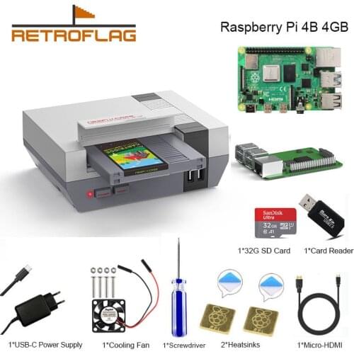 RETROFLAG NESPi 4 CASE Raspberry Pi 4 Case with SSD CASE, Cooling Fan, HDMI Adaptor & Heatsinks for Raspberry Pi 4 Model B