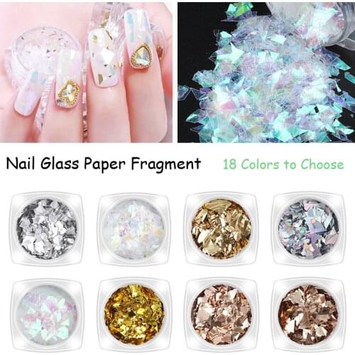 Nail Fragments/stickers Decoration Aurora,18 Colors Nail Art Decoration Manicure Cellophane Decals Designer for DIY/Craft/Makeup