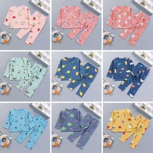 Kids Clothes Toddler Boys Cartoon Outfits Baby Girls Summer Suits Children Clothing Long Sleeve Shirt Trousers Child Costume