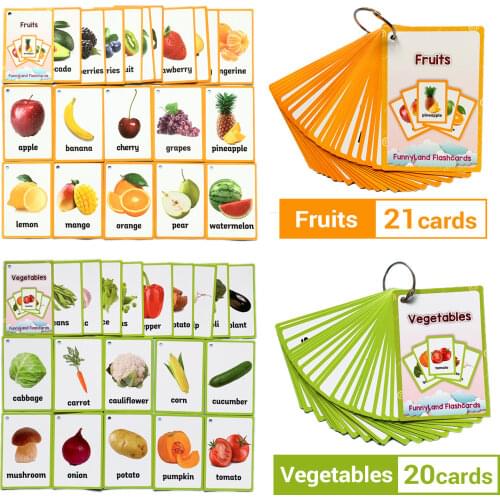 2 Sets Baby Learning English Word Flash pocket Cards for Children Montessori Educational Toys Memorie Games Kids Table Game