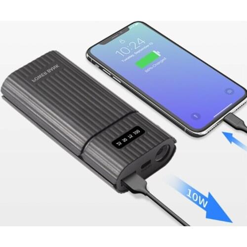 DIY USB Power Bank Kit Box Case 18650 20700 21700 Battery Charger Adapter with LED Flashlight for Cellphone Tablet