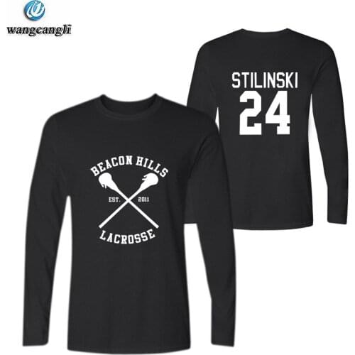 Teen Wolf STILES STILINSKI 24 T Shirt Men Women Tumblr T Shirts Cotton Long Sleeve Graphic Tshirt Streetwear T-shirt Tops Tee