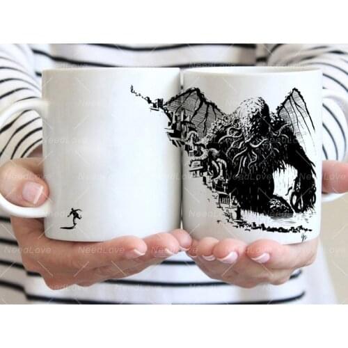 H.P. Lovecraft Cthulhu Coffee White Mug Fiction Game Milk Cup Gift for Fans