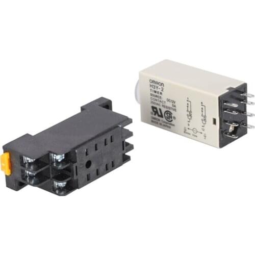 H3Y-2 DC12V Delay Timer Time Relay 0-10 Second W/H3Y-2 Base Contact Capacity