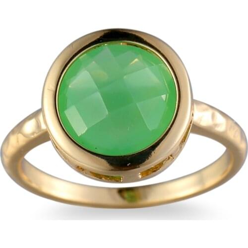 Lovely Gold Color Green Opal Zircon Stone Rings for Women Promise Love Wedding Finger Rings Summer Jewelry Best Gift