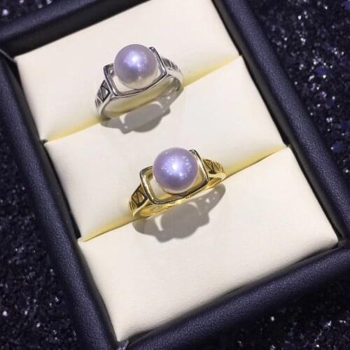 Pearl Ring Mountings, Ring Findings, Adjustable Ring Jewelry Setting Parts Fittings Charm Accessories Silver Jewellery
