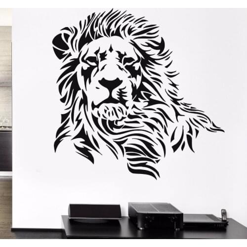 Lion Wall Stickers Vinyl Beautiful Predator Animal Wall Decal Home Living Room Decor Sticker Zoo Lion Animal Art Mural AY586