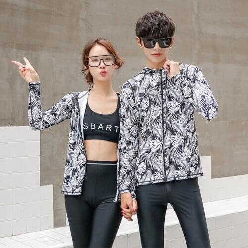 Mens Womens Zip Front Long Sleeve Rash Guard Shirt Leggings Rashguard UV Sun Protection Athletic Swim Top Bottom Full Set