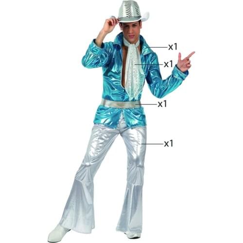 Phertiful 60S Disco Costume for Men Party Clothing Outfit Jumpsuit Costumes Plus Size