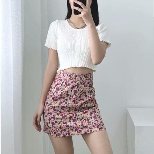 Womens 2021 new European girls broken flower skirt body-to-hip sexy skirt DLbsq372