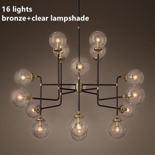 Loft industrial Beanstalk creative minimalist Nordic Iron Art glass ball pendant light living room restaurant pendant lamp