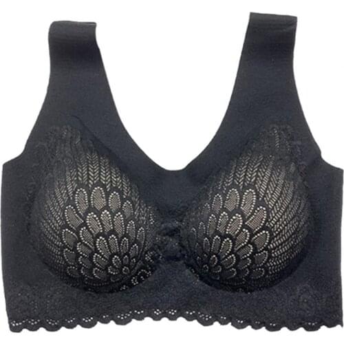 Plus Size Bra Seamless Bras For Women Underwear Women Fashion Padded Solid Color Lace Sports Bra Seamless Brassiere Underwear