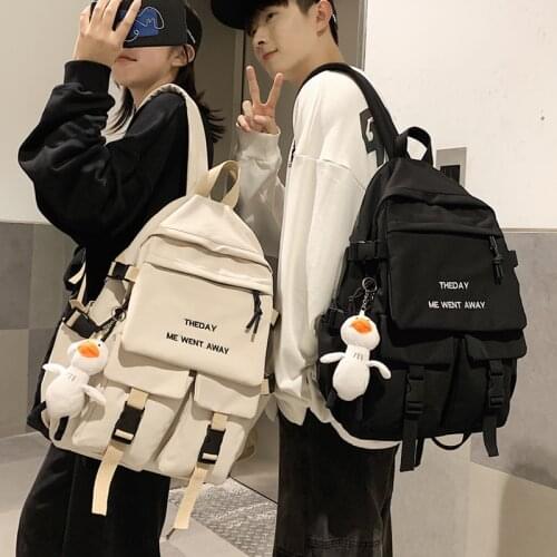 Tooling Style Womens Backpacks Large Capacity School Bags for Teens Korean Harajuku Female School Backpack Woman Multi-pockets