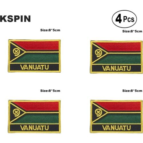 Vanuatu Rectangular Shape Flag Iron on Saw on Patches Embroidered Flag Patches National Flag Patches for Clothing