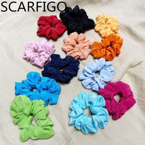 SCARFIGO 100% Mulberry Silk Hair Scrunchie Women Small Hair Bands Cute Scrunchie Pure Silk Soild Color Elastic Hair Bands