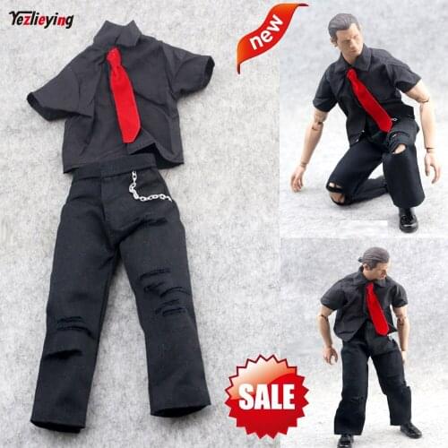 1/6 Scale Soldier Clothing Accessories Military Michael Uniform Costume Jackson Shirt+Tie+Hole Suit for 12 inch toy Action model