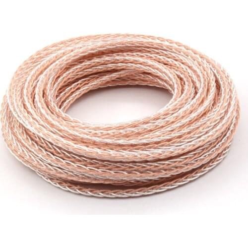 1M Twist cable PTFE OCC copper silver plated headphone upgrade wire cable for audio Earphone wire