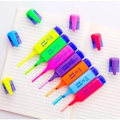 1pcs Highlighter SP-25 Water-based Pigment Single Head 7-Color Marker Pen Head Pen Note Pen