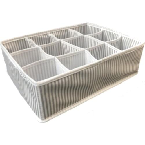 2 Pcs 12 Section Underwear Bra Organizer Storage Box Drawer Closet Organizers Divider Boxes Underwear Scarves Socks Br Greywhite