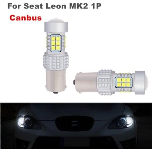 2x 1156 3030 P21W Ba15s 30SMD Canbus White LED DRL For Seat Leon MK2 1P 1P1