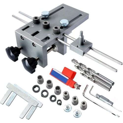 3 In 1 Dowelling Jig 6/8/10mm Wood Drilling Guide Locator Adjustable Dowel Jig Kit For DIY Woodworking Tool Durability