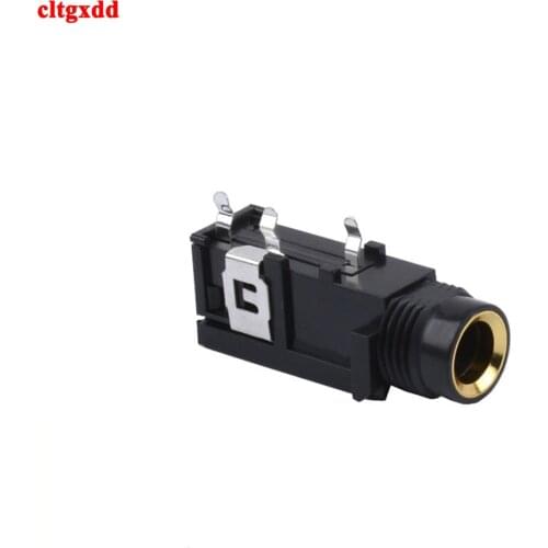 5pcs DIY 6.35mm / 6.5mm Jack Gold Plated 4P Stereo Dual Channel Microphone Socket 6.35 /6.5 Audio Straight jack Connector