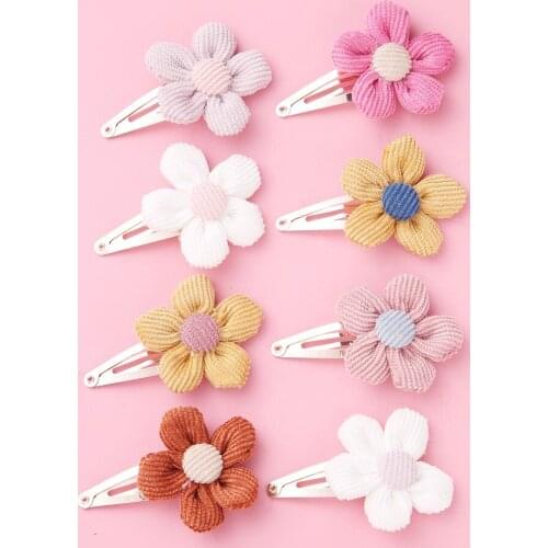 8Pcs Korean Flower Hair Clip For Girls Kids Hair Accessories Clip Barrettes Bow Hairpins Cute Child Hair Claw Hairclip 2020